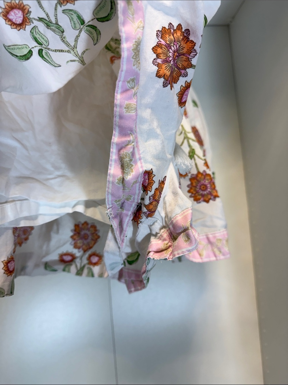 Old Navy White Floral Drawstring Athletic Shorts with Orange Flowers - Picture 4 of 5